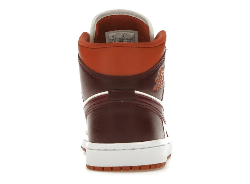 Jordan 1 Mid Dusty Peach Night Maroon (Women's)