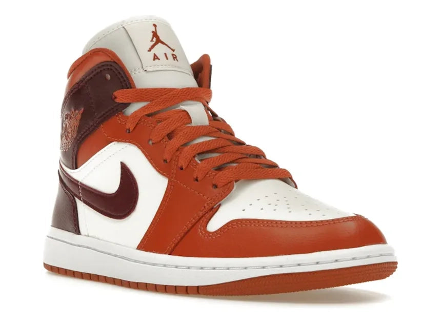 Jordan 1 Mid Dusty Peach Night Maroon (Women's)