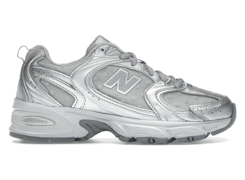New Balance 530 Silver Metallic Raincloud Polka Dots
