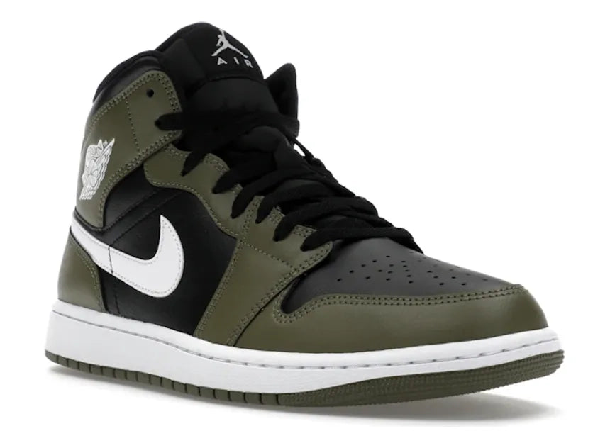 Jordan 1 Mid Black White Olive