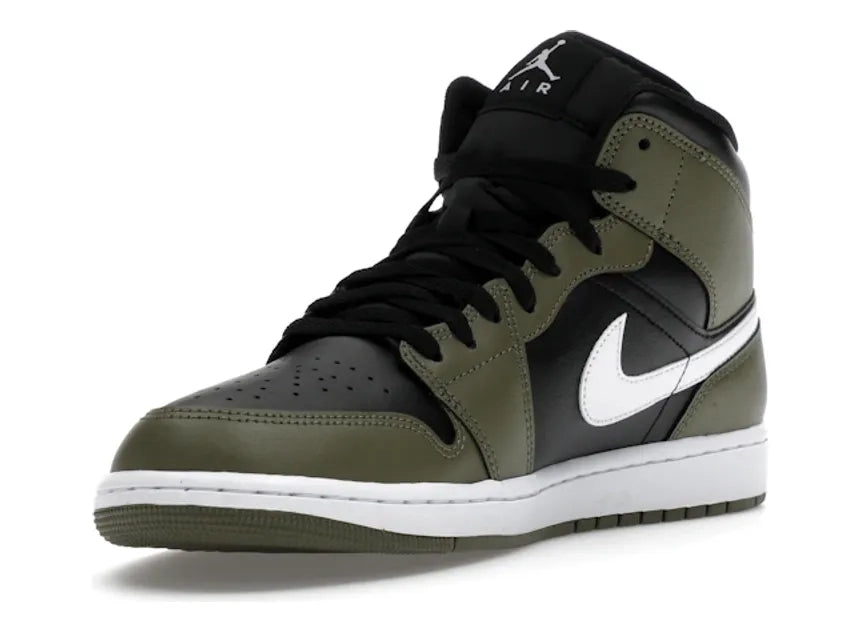 Jordan 1 Mid Black White Olive