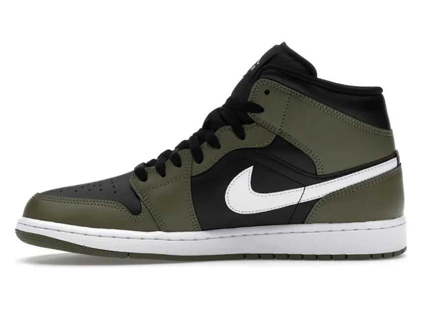 Jordan 1 Mid Black White Olive